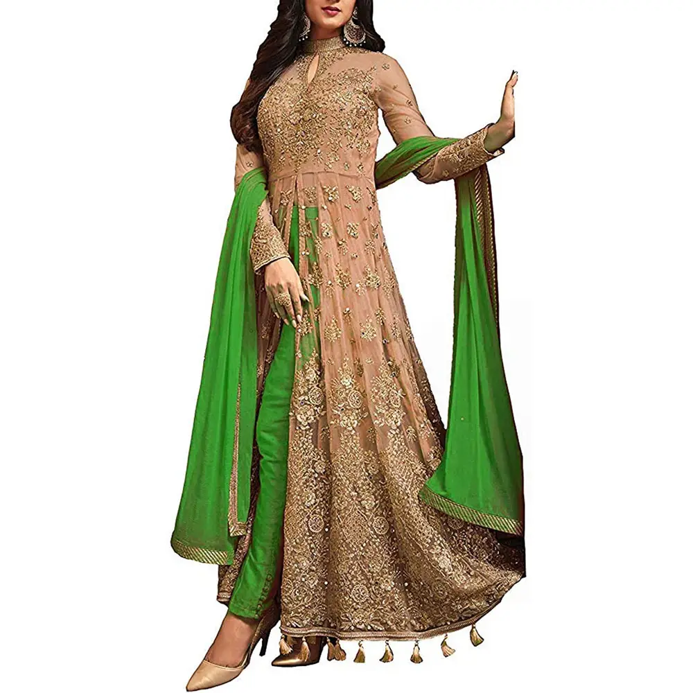 Shalwar kameez-shafoon-vestido de fiesta de estilo paquistaní, mujer india, 3 piezas, bordado