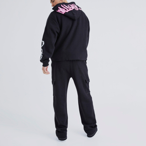 Customized Winter Casual Training <b>Jogger</b> Sets for <b>Men</b> Sports Tracksuits with Hoodie Sweatpants <b>Cargo</b> Pants Solid Pattern Print - Product Image 2