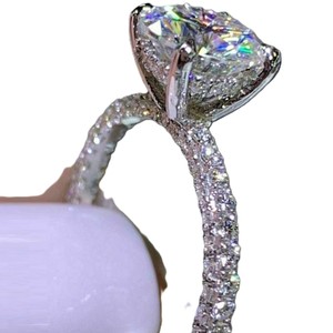 IGI Certified VVS Moissanite <b>Fine</b> <b>Rings</b> 2025 <b>Fine</b> Jewelry Original Eternity Wedding Round Cut Diamond <b>Ring</b> for Women - Product Image 3