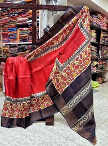 Saree de seda Tussar Kanchi pintado a mano hermoso - Product Image 4