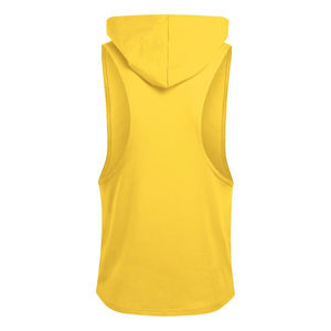 High Quality Men's Streetwear Workout Gym Hooded Yellow Color Sports Body Building Muscle Men's Sleeveless Gym Hoodies - Product Image 2