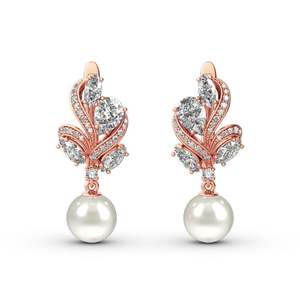 Boucles d'oreilles élégantes Jeulia en argent sterling avec perles de culture - Product Image 1