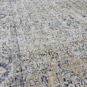 Alfombra turca de 5.6x9.5 pies, alfombra grande vintage, alfombra gris azul con motivos de plantas y árboles - Product Image 5