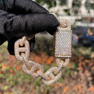Iced Out VVS1 <b>Moissanite</b> Hip Hop <b>Bracelet</b> 20MM 925 Sterling Silver G Link <b>Bracelet</b> For Men's - Product Image 6