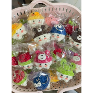 Porte-clés en laine douce personnalisé avec un motif d'animaux de dessin animé classique, changeant de couleur, cadeau promotionnel fabriqué au Vietnam - Product Image 3