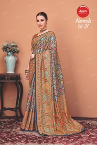 ชุดส่าหรีผ้าไหมโดลาแท้สำหรับสตรีพิมพ์ลายตำแหน่งตำแหน่ง Jari ผ้าไหมนุ่มแบบดั้งเดิมชุดใส่ในเทศกาล - Product Image 3