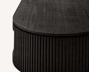 Mesa de Centro Cavello de Madera de Mango Maciza con Diseño Acanalado |   Muebles de Sala de Estar Modernos de Lujo Estilo Japandi Hechos en India - Product Image 4