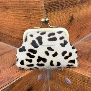 Mini monederos con estampado de animales para mujer, bolsa de Clip pequeña de cuero genuino, Clip de billetera pequeña de cuero genuino a la moda con hebilla - Product Image 2