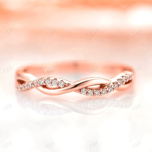 Custom Wholesale Twisted Natural Cut Diamond <b>Vintage</b> Wedding Band Handmade Prong Setting White Gold Half Eternity <b>Matching</b> - Product Image 2