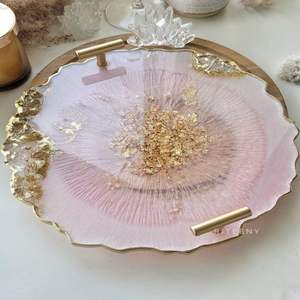 Plateau en résine époxy époustouflant pour la vaisselle, les boissons, les aliments, les clés, les objets décoratifs - Affichage multifonctionnel durable pour le salon - Product Image 2