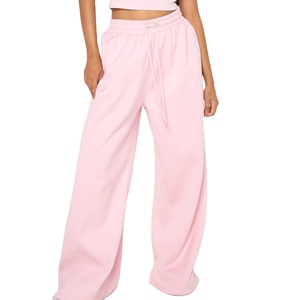 Latest Arrival Winter <b>Women</b> Flared Sweatpants 100% Cotton <b>Fleece</b> Customizable Streetwear Breathable - Product Image 1