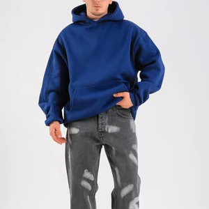 Sweat-shirt à capuche surdimensionné personnalisé OEM en molleton 100 % coton pour homme, avec poche et logo brodé, qualité hiver 2024, tendance, vente en gros - Product Image 1