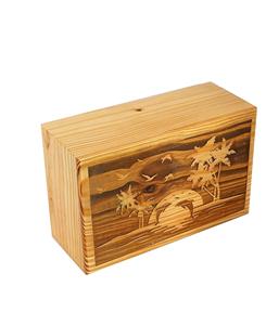 Handcrafted Rising Sun Wooden Cremation Urns <b>for</b> Human <b>Ashes</b> Adult Large - Tree of Life Funeral Urn <b>Box</b> - Burial Urns - Product Image 4