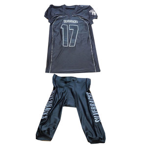 Camiseta de fútbol americano personalizable, conjunto de pantalón, tela totalmente Spandex, impresión por sublimación, jóvenes adultos, incluyendo diseño XL - Product Image 1