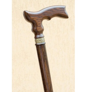 Mango de latón bronce para caminar/bastón con base de goma y unisex, despliegue marrón hecho con regalos ligeros, bastón de madera para caminar - Product Image 4