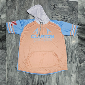 เสื้อฮู้ดแขนสั้นของผู้ชายผ้าฝ้าย100% ระบายอากาศได้ดีมีสไตล์ขนาด XXL สำหรับฤดูใบไม้ผลิการออกกำลังกายการออกแบบ OEM ฤดูหนาว - Product Image 1
