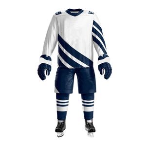 Uniforme de hockey sur glace confortable avec logo personnalisé en polyester 100%, ensembles de pantalons de maillot de sport professionnel avec évacuation de l'humidité - Product Image 3
