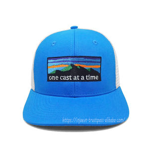 Chapeau de camionneur tissé personnalisé avec maille douce personnalisé 6 panneaux en maille arrière chapeau de camionneur en gros chapeaux de camionneur brodés au Vietnam - Product Image 2