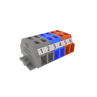 Bloque de terminales de empuje de conexión rápida de 6 vías de paso de 6,00mm, Conector de terminal de barrera de PCB de plástico, tipo de resorte