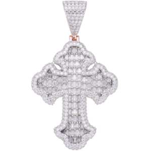 Iced Out Round & Emerald Cut VVS Moissanite Diamond Pendant Hip Hop Style Custom Pendant para hombres 925 Sterling Silver - Product Image 3