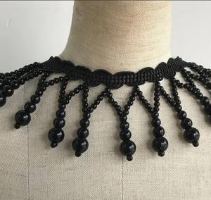 2 couleurs Ivoire Noir Perles à facettes et glands pour la confection de chapeaux et de chapellerie, les costumes, les rideaux, les accessoires de bricolage - Product Image 1