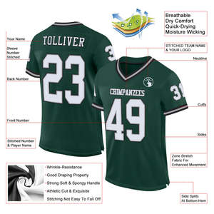 Ropa de fútbol americano personalizada WhiteDark Green Football Jerseys manga corta recién llegados al por mayor uniforme de la mejor calidad para hombre - Product Image 2