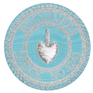 MASONIC Tyler Delantal Insignia Bordado a mano Lingote de plata Bordado fino de alta calidad - Product Image 2