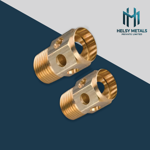 Connecteur hexagonal en laiton tourné CNC de précision durable, raccord mâle fileté avec trous latéraux pour une installation sécurisée des tuyaux industriels - Product Image 1