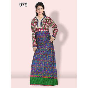 Turquoise Cotton <b>Kaftan</b> Maxi Dress for Women Breathable Beach Wear Sleepwear Bikini Cover up <b>Plus</b> <b>Size</b> - Product Image 1