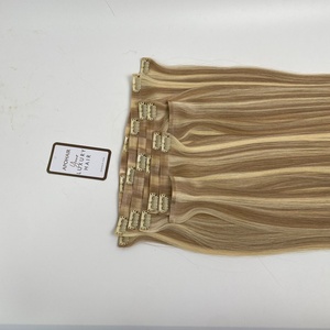 Vente en gros 24 Pouces Vierge Remy Piano Couleur 5Q 613 Clip sans couture dans les Extensions de Cheveux Humains Cheveux Raides Vietnamiens Bruts Wefted - Product Image 3