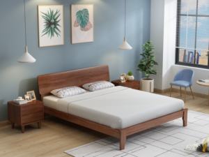 High Quality Factory Wholesale Nordic Light Wood <b>Bed</b> <b>Frame</b>, Natural Solid Wood, Easy Assembly - Product Image 5