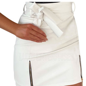 Jupe en cuir naturel de luxe pour femme - Haute qualité, logo personnalisé, grandes tailles, vente en gros - Product Image 3