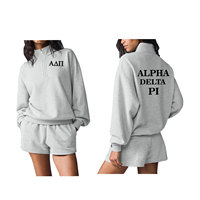 Sudadera Varsity Personalizada con Cierre, Tejida para Invierno, con Bordado Tie Dye y Cuello Redondo, para Universidad Alpha Delta