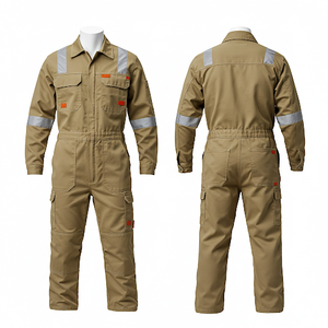 Venta al por mayor OEM personalizado Hi Vis carretera seguridad reflectante overol construcción ropa de trabajo Frc Ropa ignífuga overol - Product Image 1