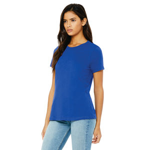 Airlume – T-Shirt à manches courtes pour femme, 100% en coton peigné et à anneaux, simple, 4.2 oz, real Royal, Jersey décontracté - Product Image 2