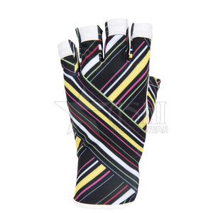 Gants de golf pour hommes en cuir Cabretta demi-couleur Orange et rouge de haute qualité avec sangle de Logo de marque pour le sport - Product Image 1