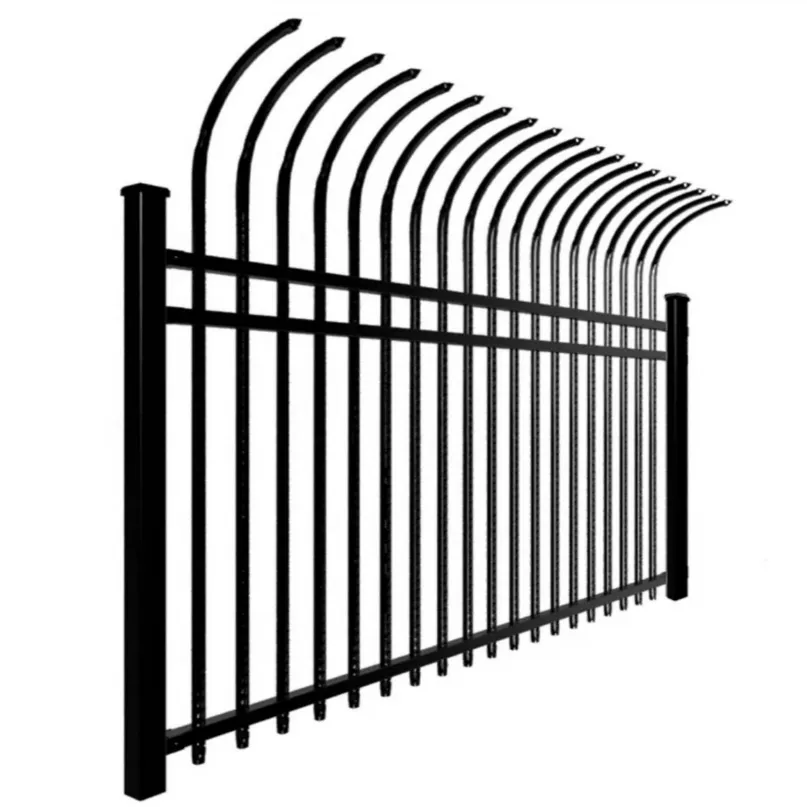 Invincible Design Wrought Iron Fence Steel Rail Garden House Gate Security Waterproof Decorative Fencing Panels for Protection