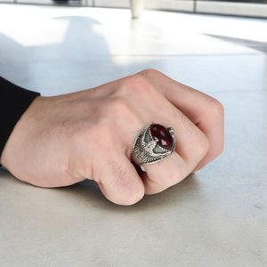 Anillo Azuris de Plata de Ley 925 para Hombre, Estilo Otomano, Piedra Natural Turca, Acabado Negro, Joyería Premium, Modelo de Moda - Product Image 4