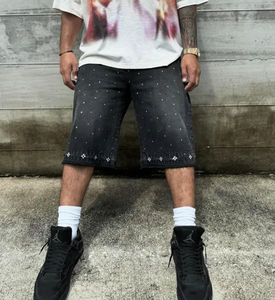 Women's <b>High</b> <b>Waist</b> Denim <b>Shorts</b> Stylish Distressed Rhinestone <b>Jean</b> <b>Shorts</b> with for Summer Fashion Men's <b>Shorts</b> - Product Image 3