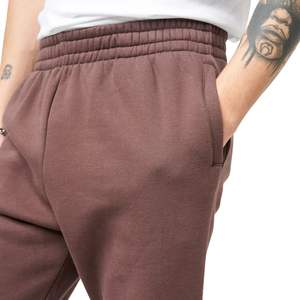 Pantalon de survêtement collectif marron ardoise pour hommes coupe décontractée 80% coton Texture brossée doux pantalon de confort décontracté lourd - Product Image 5