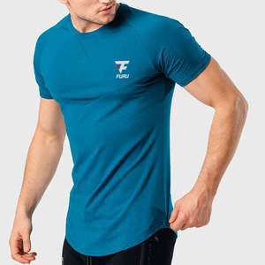 T-shirt de gymnastique 100% coton personnalisable pour homme Haut de fitness à compression respirant avec motif solide Durable Summer Workout Active - Product Image 5