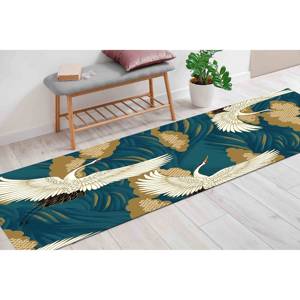 Tapis imprimé abstrait avec motif d'oiseau grue, décoration de salon d'art japonais, tapis doux non tissé - Product Image 4