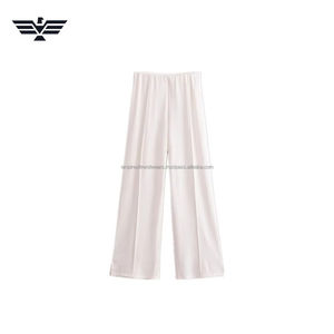 Premium Women's High Waist Wide Leg Pants | Elastic Waist Regular Fit Trousers | Breathable Casual & Office Wear - Product Image 5