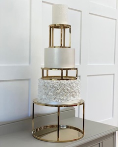 Soporte para Tartas de acero inoxidable, 3 piezas, chapado en oro brillante, espejo pulido de alta calidad a un precio asequible, de India, soporte de mesa - Product Image 1