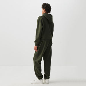 Ensemble de survêtement et pantalon de jogging pour homme à capuche, poids lourd, uni, écologique, 100% coton, logo/couleur personnalisable pour la vente en gros - Product Image 3