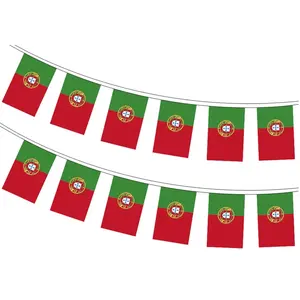 하이 퀄리티 포르투갈 직사각형 문자열 플래그 폴리 에스테르 페넌트 번트 국기