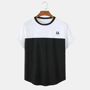 T-shirt pour homme en coton 100% tricoté de haute qualité, logo personnalisé, séchage rapide et respirant, meilleur prix pour la vente en ligne - Product Image 1