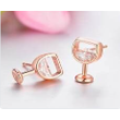 Orecchini in Oro Rosa 14K e Argento Sterling con Cristalli Swarovski Stile Calici da Vino - Product Image 4