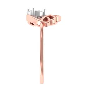 Prix de vente bon marché de haute qualité meilleure bague de fiançailles en diamant plaqué or rose 14K design élégant anniversaire - Product Image 5