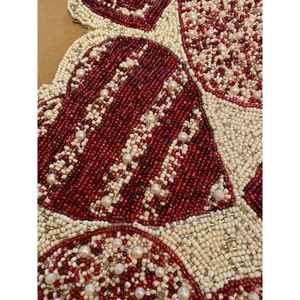 <b>Beaded</b> <b>Placemat</b> Handmade Round Charger for Luxury Dining & Holiday Decor Unique Piece Handmade <b>Beaded</b>, <b>Placemat</b>, Housewarming - Product Image 3